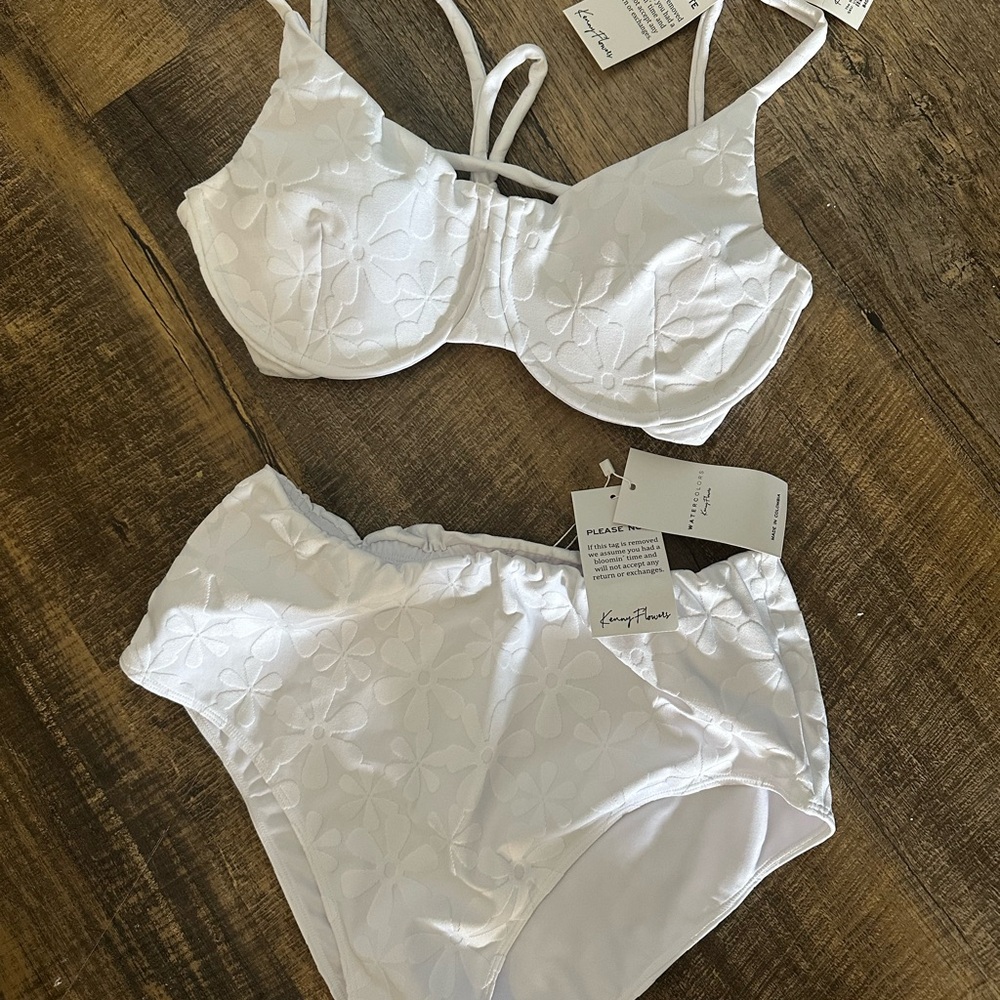 Kenny Flowers White Bikini Swimwear